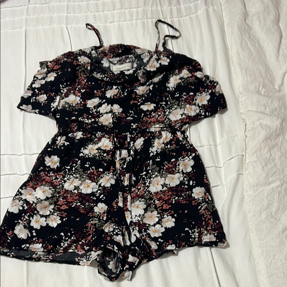 Abercrombie & Fitch Floral Black Romper